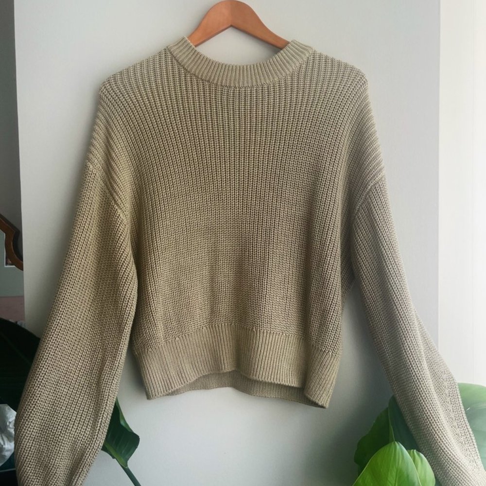 Olive Mock Neck Knit Sweater